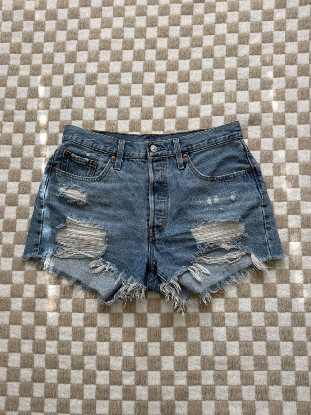 Signature by Levi Strauss Light Blue Distressed Cutoff Jean Shorts